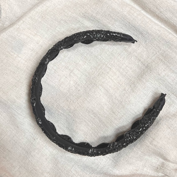 Mossimo Target: Black Crochet Macramé Woven Coquette Headband, Alice Wonderland - Picture 3 of 4